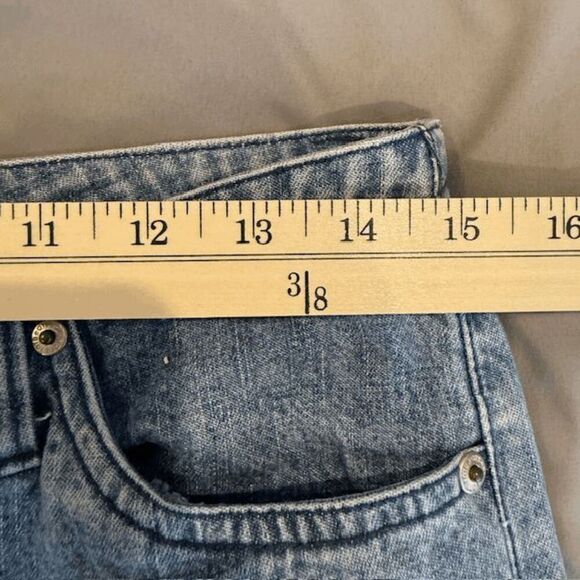 Vintage Y2K OTB One Tuff Babe Jeans Pink Paint Split Hem Medium Wash Size 7/8 - Picture 9 of 14